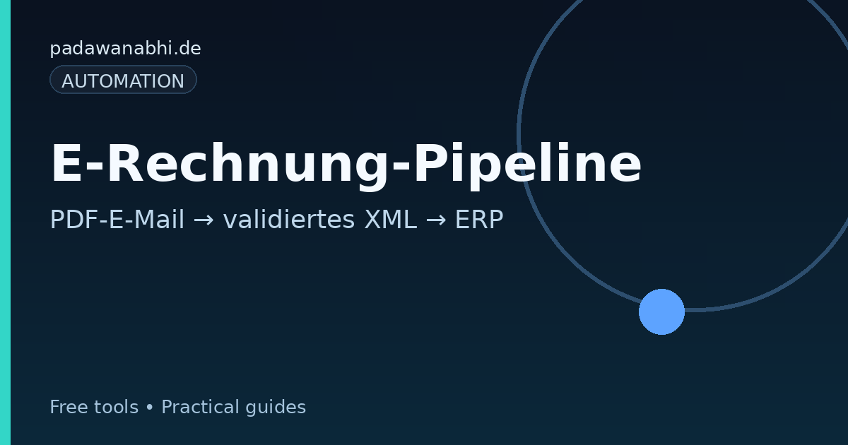 E‑Rechnung‑Pipeline: PDF‑E‑Mail → ERP (Blueprint 2026)