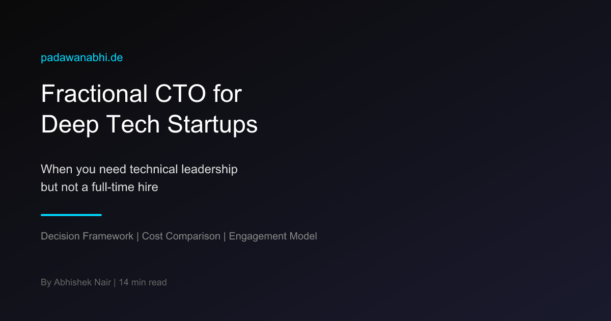 Teilzeit-CTO für Deep-Tech-Startups: Wenn Sie technische Führungskompetenz benötigen, aber keine Vollzeitkraft einstellen möchten
