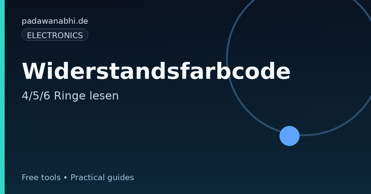 Widerstandsfarbcode lesen (4/5/6 Ringe)